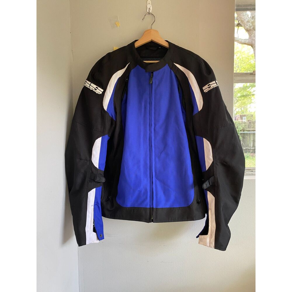 Speed And Strength Men's Blue Black White Motorcycle Jacket - Size XL